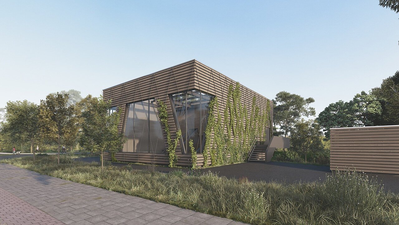 Visualisierung unseres Fassadenentwurfs