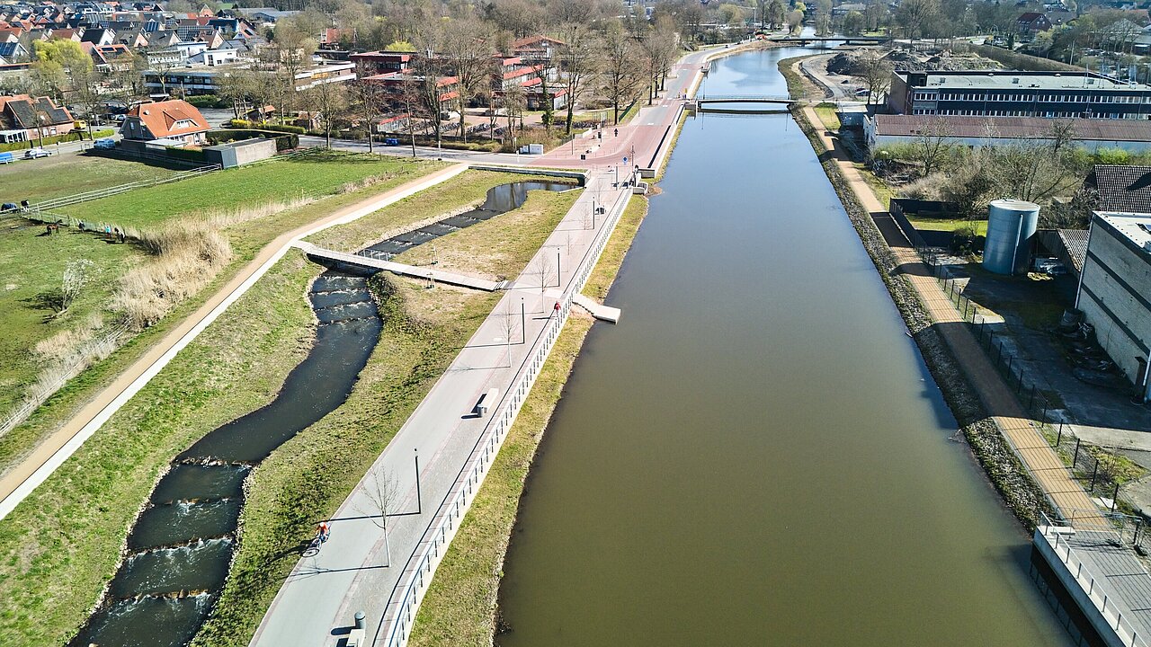 Fischauf- und -abstiegsanlage, Brückenbauwerke und neue Promenade in Stadtlohn
